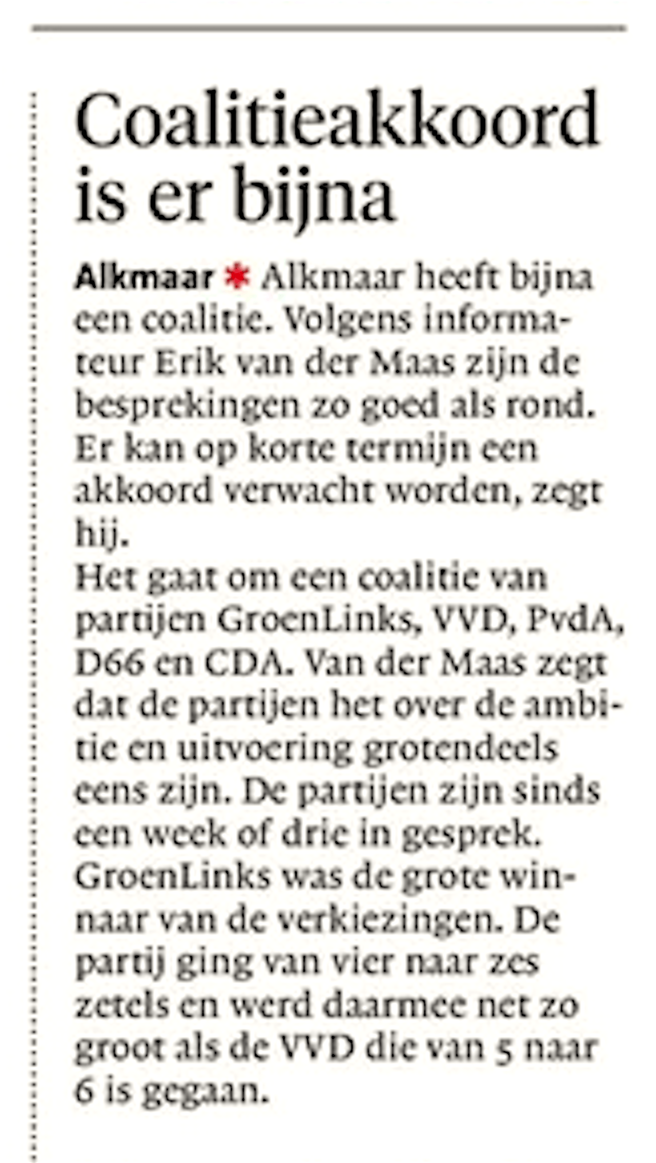 Alkmaarse Courant, 1 Juni 2018 – Rob Scholte Museum