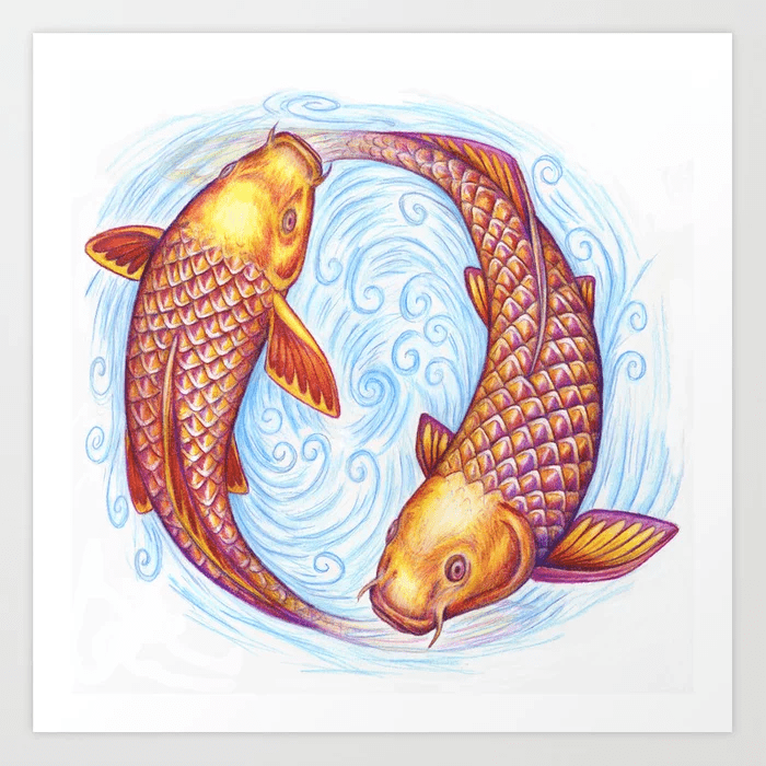 Pisces Fish Yin Yang Mandala Art Print Photo Rebecca Wang Art Rob Scholte Museum