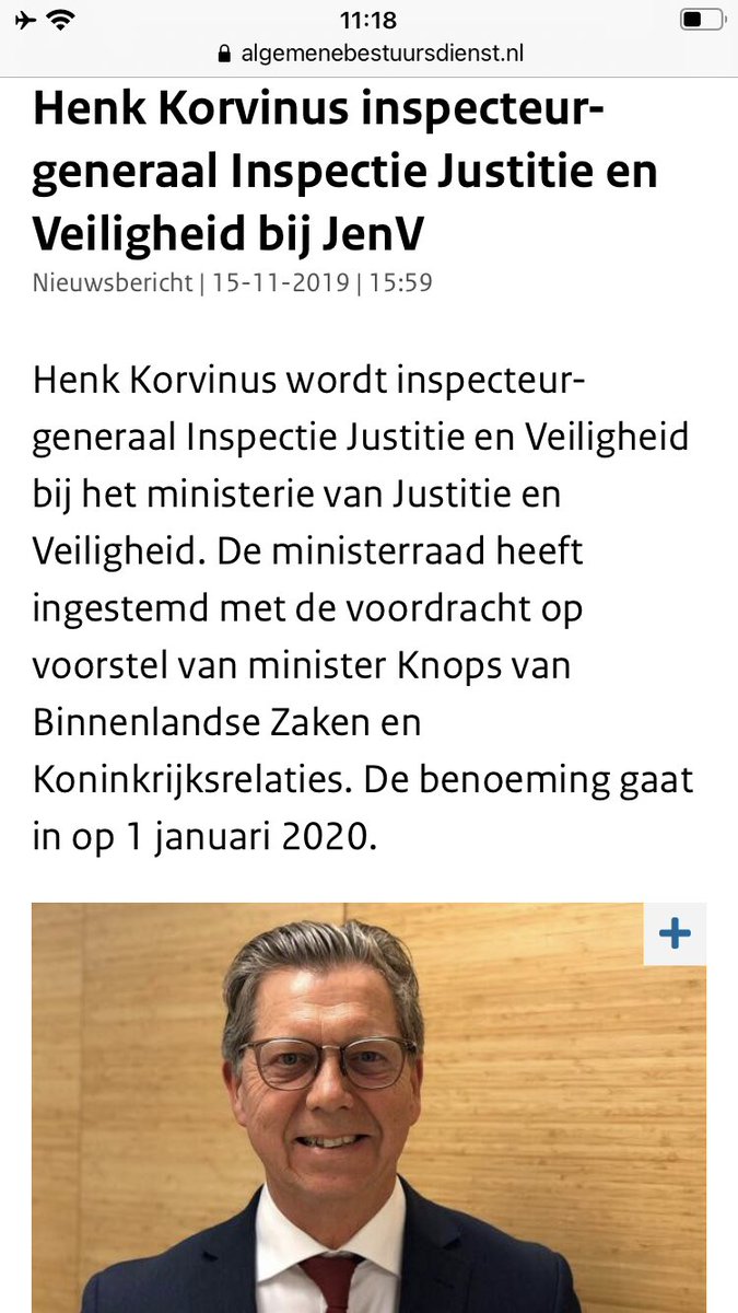 HenkKorvinius, Inspecteur Generaal Inspectie Van Justitie En Veiligheid ...